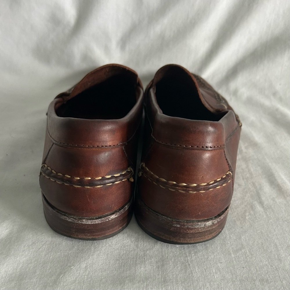 Men’s ALLEN EDMONDS Burgundy Brown Leather Penny Loafers Size 11.5 - Picture 2 of 9